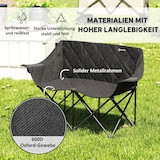 thumbnail of Campingstuhl Faltstuhl 145x60x92 cm Schwarz gepolstert für zwei Personen mit zwei Kühltaschen Tragetasche spritzwasserabweisend bis 250 kg
