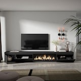 thumbnail of Wohnzimmer-TV-Schrank, Viel Stauraum, 317x35x45cm, XXL-Elektrokamin, Modernes Design, Schwarz _ 510_313