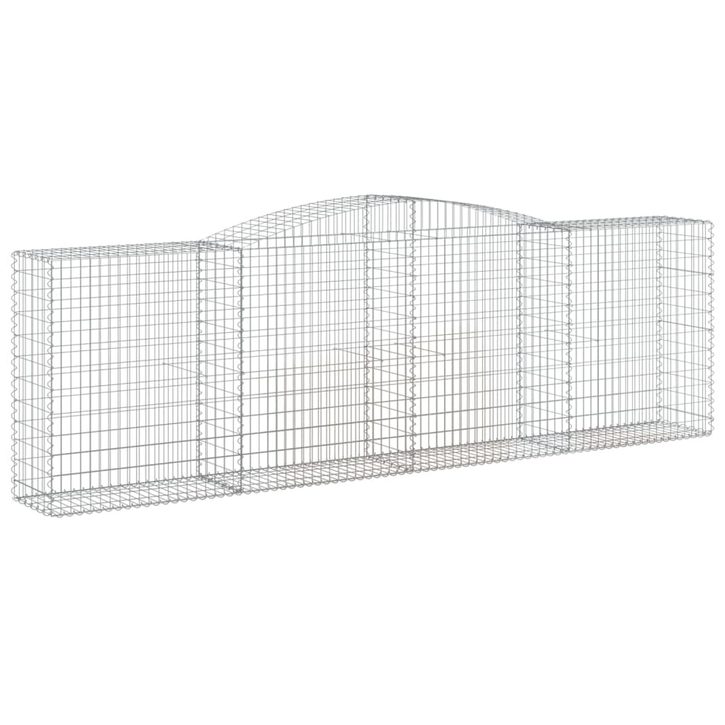vidaXL Gabione mit Hochbogen 400x50x120/140 cm Verzinktes Eisen