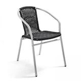 thumbnail of Chaise de jardin aluminium et résine gris noir - Oviala