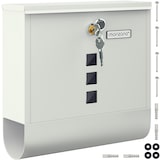 thumbnail of MONZANA® Briefkasten mit Zeitungsfach Namensschild Weiß