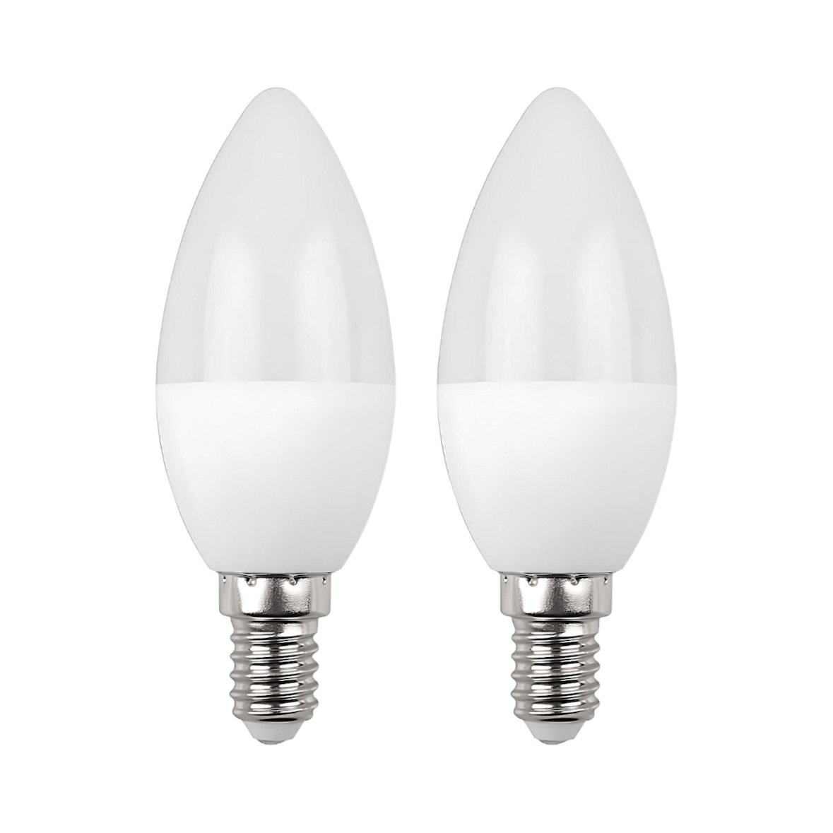 Pack 2 Lampadine LED a Candela E14 6W Equi.40W 470lm 4000K 25000H 7hSevenOn Premium