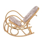 thumbnail of Décoshop26 - Fauteuil à bascule rocking chair en bois clair et tissu fleur marron FAB04023