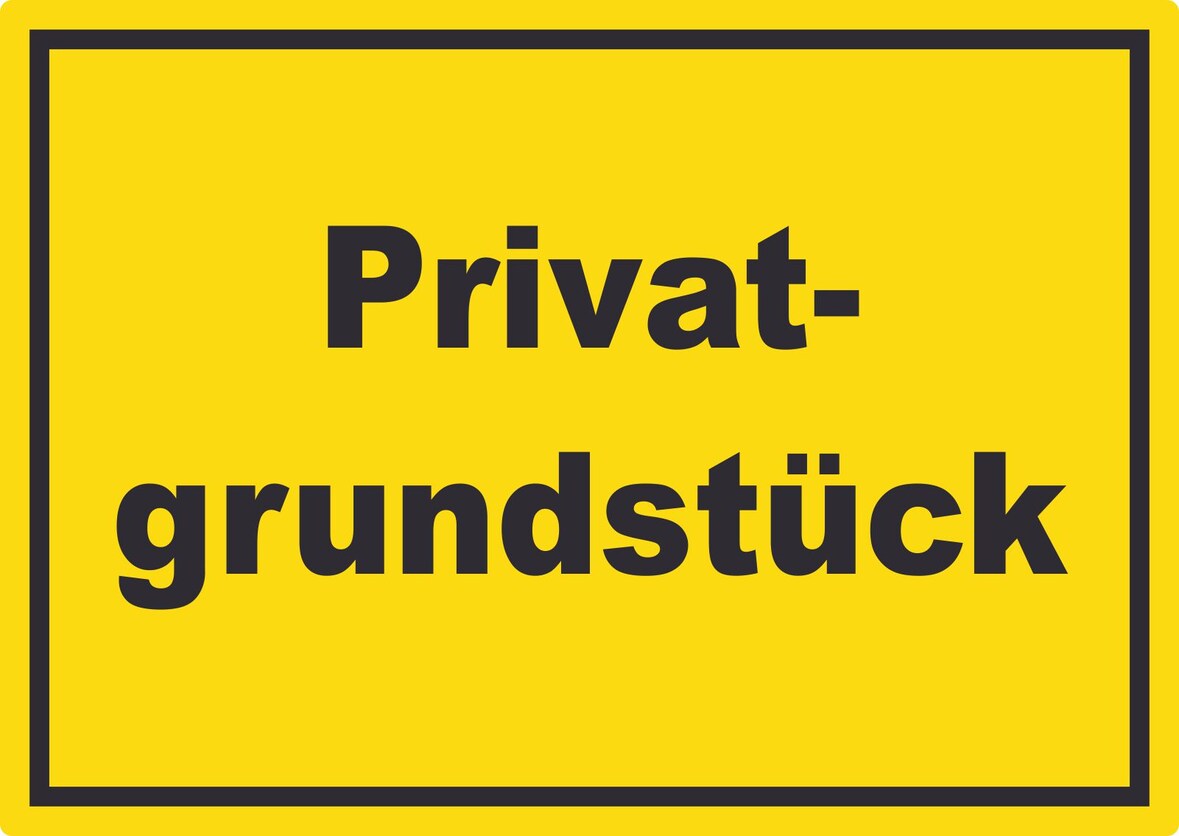 Privatgrundstück Schild gelb-schwarz A1 (594x841mm)