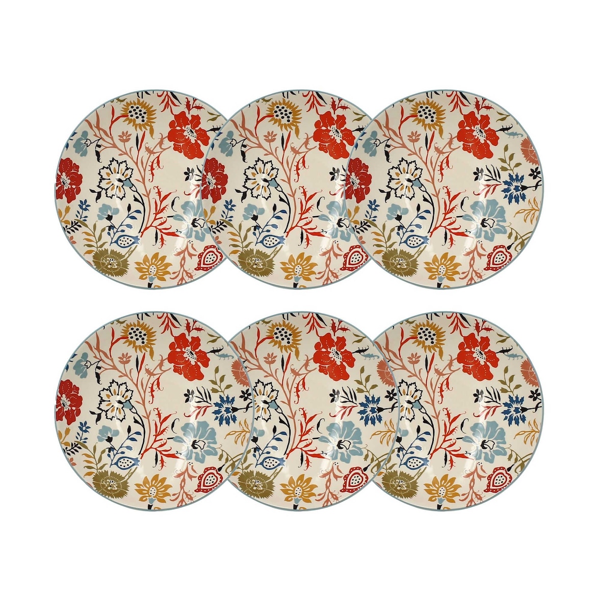 Novastyl - Lot 6 assiettes calottes jaipur 19cm en grès