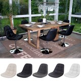 thumbnail of CHEFGASTRO 6er-Set Esszimmerstuhl HxBxT 84x47x50cm Sitzhöhe 46cm Chrom Textil Hellgrau Stuhl Drehstuhl