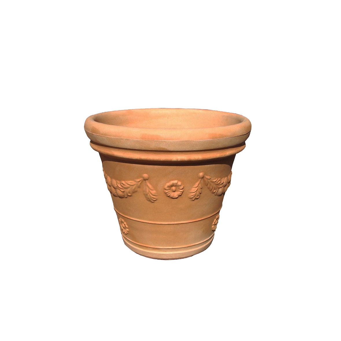 Vase festonné à double bord en terre cuite d'Impruneta - Dimensions : 55 x 55 cm