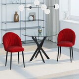 thumbnail of Set 2 Sedie per Sala da Pranzo Imbottite Design Nordico Velluto Rosso