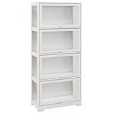 thumbnail of Vitrine Colecionador de 4 Níveis Vitrine Sala de Estar com Portas Abatíveis de Acrílico Anti-Tombo 59x30x139 cm Branco