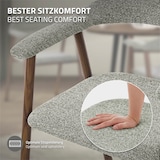 thumbnail of ML-Design Esszimmerstühle 4er Set mit Armlehne, Küchenstühle Grün, Wohnzimmerstühle mit Rückenlehne, Polsterstühle Stahlgestell, Ergonomische Sessel