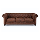 thumbnail of Chesterfield Bank - 3 Zits - Vintage Bruin - Leer - Sofa - Bankstel - Chesterfield