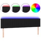 thumbnail of vidaXL LED Kopfteil Schwarz 180x5x78/88 cm Stoff