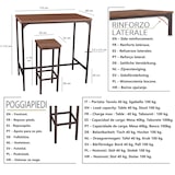 thumbnail of Set de mesa de bar retangular e 4 bancos castanhos nogueira Mod. FIRENZE por Yelloo