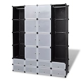 thumbnail of vidaXL Kast modulair met 18 vakken 37x146x180,5 cm zwart en wit