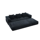 thumbnail of Merax Schlafsofa Modulares 3-Sitzer Sofa mit Seitentaschen – aus Chenille, beliebig kombinierbar, Schwarz