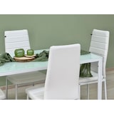 thumbnail of Lot de 4 chaises avec dossier haut rembourrées en similicuir, élégantes et confortables, idéales pour cuisine, salle à manger,restaurant –Lidia– Blanc
