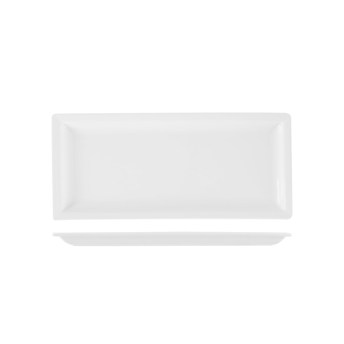 Lioness confezione di 4 piatti rettangolari Justwhite in porcellana bianca cm 31x13,7 HHP11758