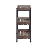 thumbnail of Servierwagen HWC-H22, Küchenwagen Barwagen Teewagen Beistellwagen Rollwagen, Massiv-Holz ~ shabby braun