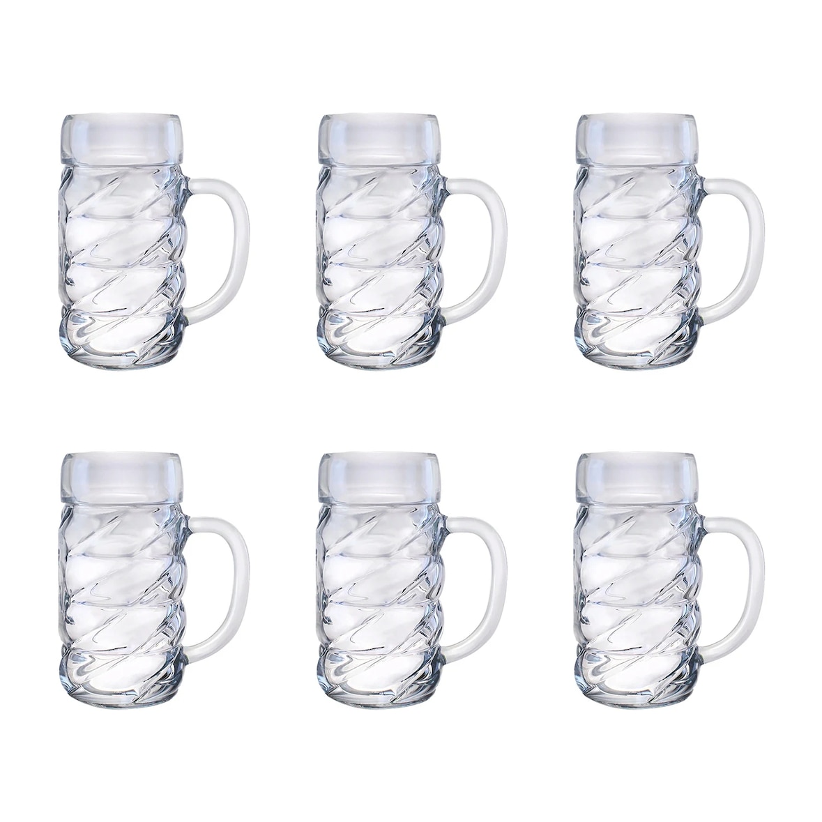 Bierglas, Bierkrug, Maßkrug, Bierseidel 6er Set Biergläser, Diamond - 0,5 Liter