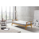 thumbnail of SalesFever Schlafsofa mit Armlehnen | 3 Funktionen | Bezug Webstoff | Beine Eichenholz | B 190 x T 85 x H 81 cm | hellgrau