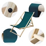 thumbnail of ECD Germany Liegestuhl klappbar Dunkelgrün, Holz, verstellbare Rückenlehne mit 3 Liegepositionen, bis 120 kg, Gartenliege Sonnenliege Relaxliege