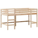 thumbnail of vidaXL Hochbett mit Leiter und Dach 90x200 cm Massivholz Kiefer