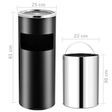thumbnail of DELUKE® Runder Standaschenbecher für Draußen 30L 25x61cm Stahl Mülleimer mit Aschenbecher Abfalleimer mit Inneneimer Standascher Outdoor, Schwarz