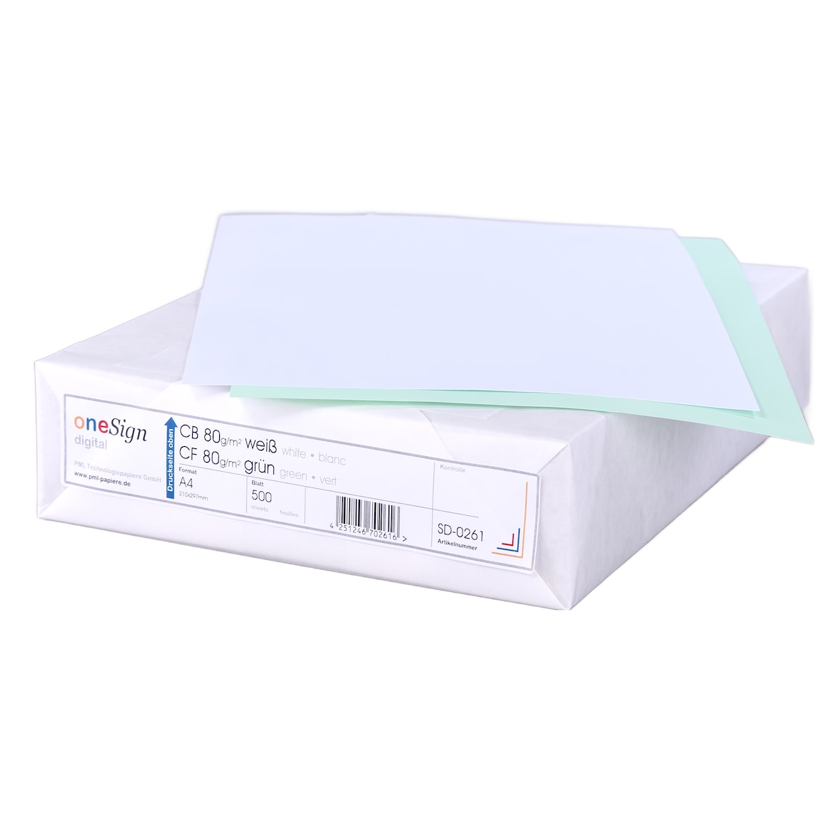 Durchschreibepapier 2-fach Sätze  A4 CB weiß|CF grün 80g  500 Blatt