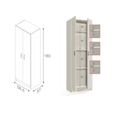 thumbnail of Dmora Mehrzweckschrank Salem, Beistellschrank mit 2 Türen, Schuhregal mit 3 Ablagen, Modernes hohes Schuhregal, 59x37h180 cm, Eiche