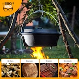 thumbnail of BBQ-Nerd® Dutch Oven "Starter" 3,1L mit Füßen | bereits eingebrannt | Gusseisen Feuertopf, Bräter mit Deckel inkl. Deckelheber