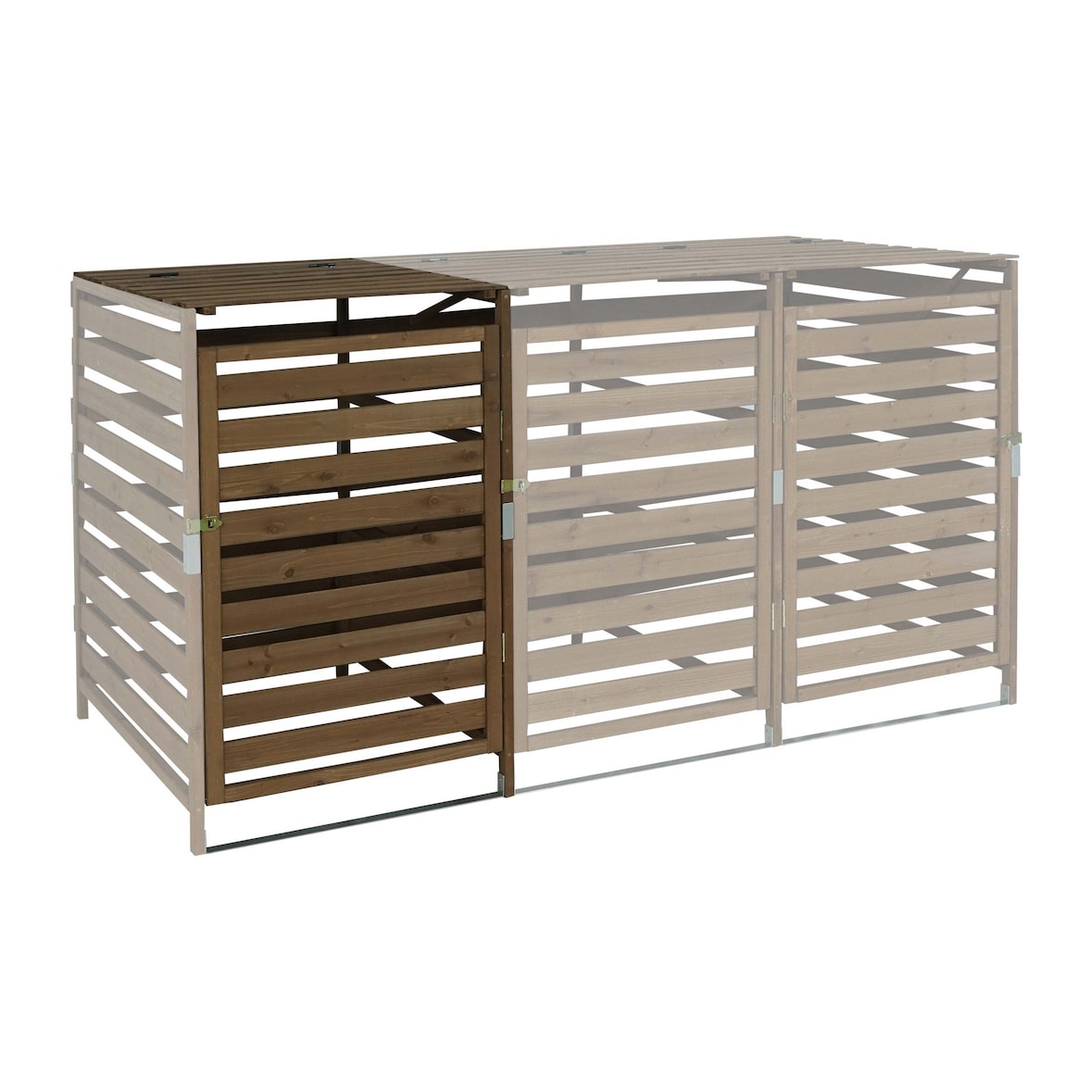 XL Habillage de poubelle pour 1/2 personnes Extension HWC-H62, Box pour poubelles, 114x67x97cm bois massif ~ brun foncé