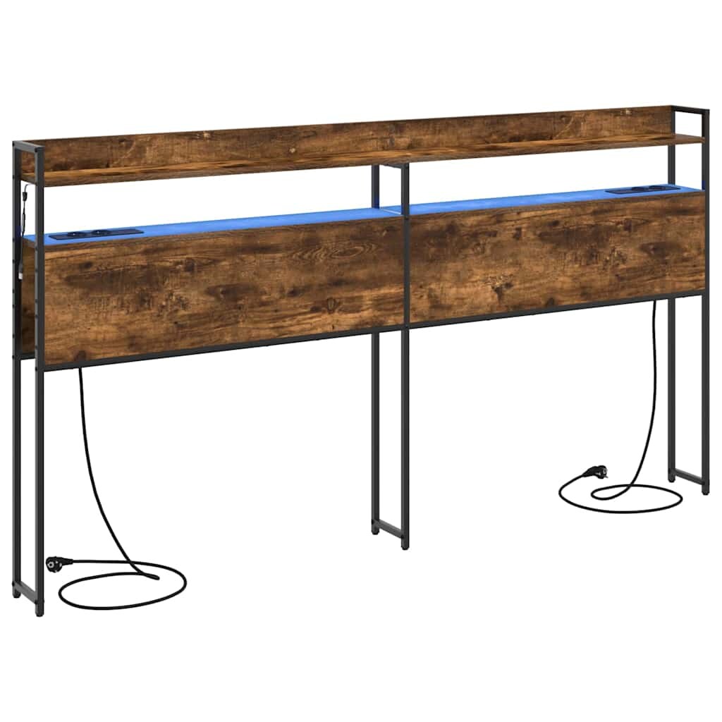 vidaXL Kopfteil mit Regal Räuchereiche 180 cm Holzwerkstoff