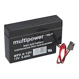 thumbnail of 2x Multipower Blei-Akku MP0,8-12H Pb 12V 0,8Ah Heim und Haus Stecker Rollladen