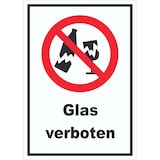 thumbnail of Schild Glas verboten A2 Rückseite selbstklebend
