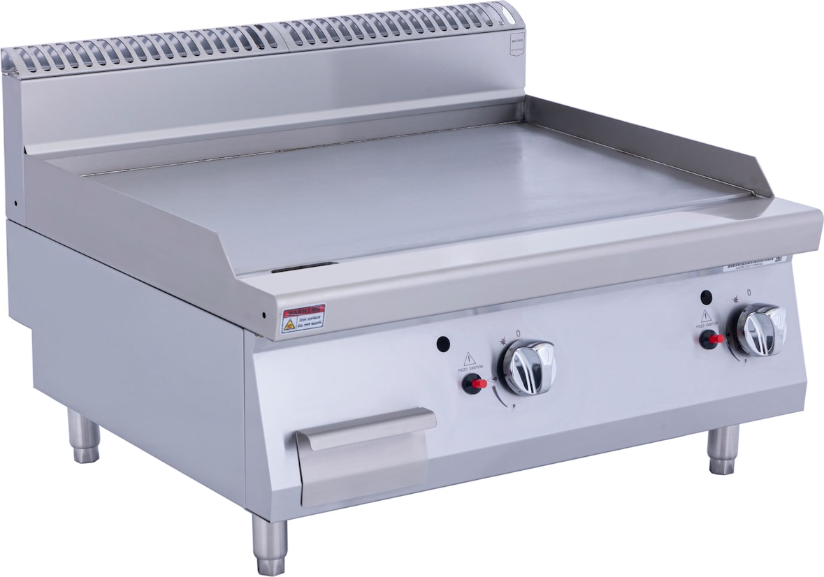METRO PROFESSIONAL Gasbakplaat GGG2700-V2, roestvrij staal, 80 x 70 x 54.7 cm, piëzo-ontsteking, zilver