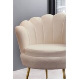 thumbnail of SalesFever Muschel-Sessel | Bezug Bouclé Stoff beige | Gestell Metall goldfarben | B 78 x T 76 x H 78,5 cm