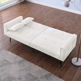 thumbnail of Futon Schlafsofa Sofa Bett Couch 175x71x71 Cord modern bequem stabil mit Metallfüßen platzsparend für Wohnzimmer Arbeitszimmer Beige