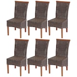 thumbnail of Set van 6 eetkamerstoel Savona, keukenstoel, rotan ~ zonder zitkussen