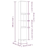 thumbnail of vidaXL Badschrank Weiß 30x30x190 cm Holzwerkstoff