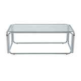 thumbnail of Oviala Mesa de centro rectangular de 110 cm de largo en metal y vidrio transparente