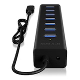 thumbnail of ICY BOX IB-HUB1700-C3 - USB 3.2 Gen 1 (3.1 Gen 1) Type-C - USB 3.2 Gen 1 (3.1 Gen 1) Type-A - 5000 Mbit/s - Schwarz - Aluminium - 0,4 m