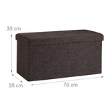 thumbnail of Relaxdays Faltbare Sitzbank XL, mit Stauraum, Sitzcube mit Fußablage, Sitzwürfel als Aufbewahrungsbox, 38x76x38cm, braun