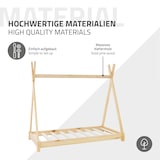 thumbnail of ML-Design Kinderbett Tipi 70x140 cm Natur mit Matratze & Lattenrost, Indianer Bett aus Kiefernholz, Hausbett für Mädchen & Jungen, Bodenbett