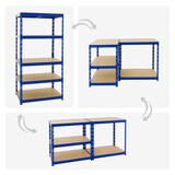 thumbnail of PROREGAL 4x Schwerlastregal Tiger | HxBxT 180x90x60 cm | Fachlast 265kg | Blau | Stecksystem Lagerregal Regalsystem 4 Stk.