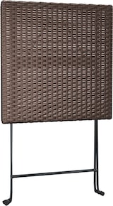 thumbnail of Mesa bistró plegable marrón ratán sintético 55x54x71 cm