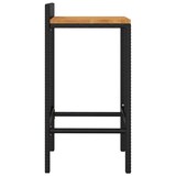 thumbnail of Décoshop26 - Lot de 2 tabourets de bar chaises hautes en résine tressée noir et bois d'acacia DEC029802