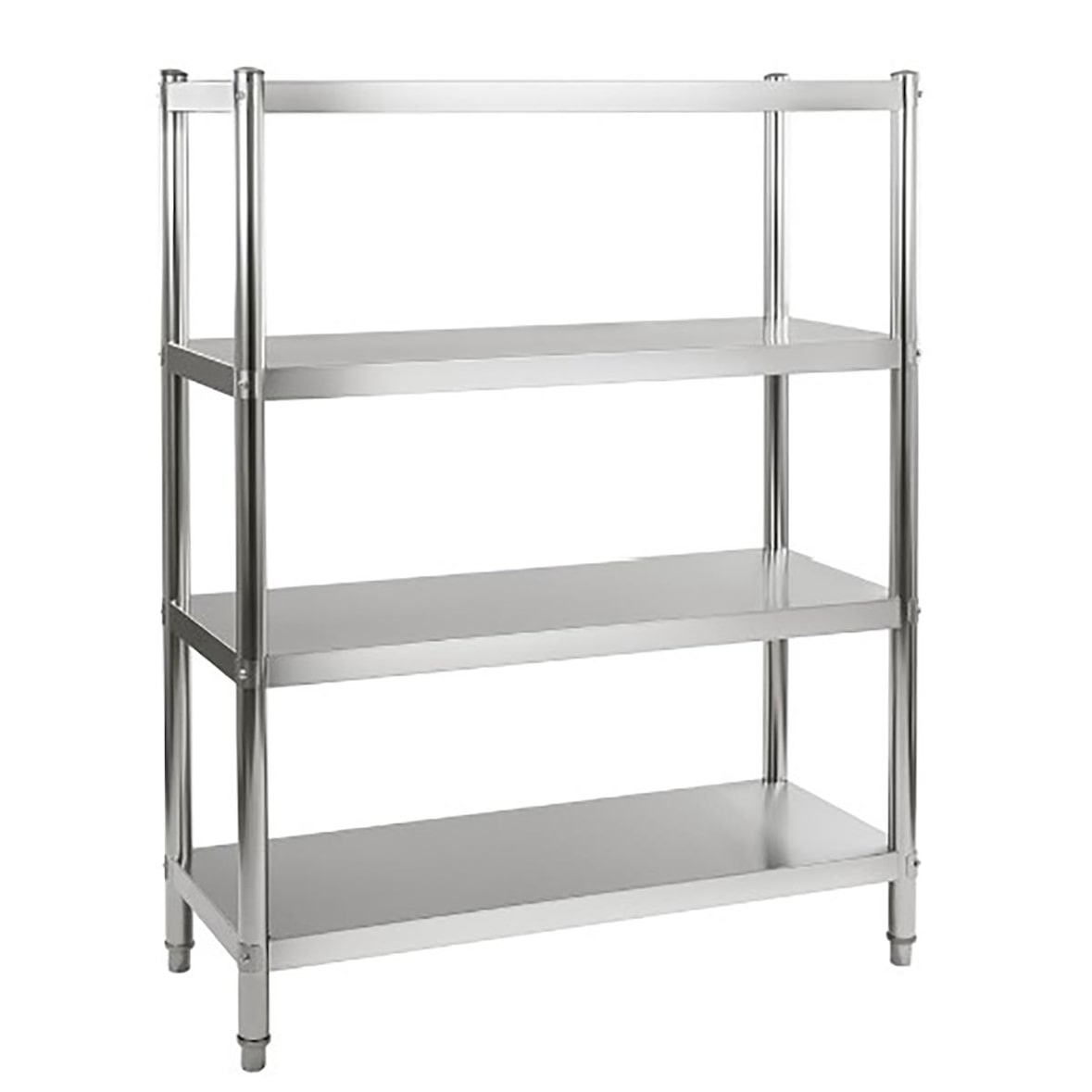 Prateleira em aço inoxidável 4 níveis 180 x 120 x 50 cm, 70 kg/nível, pés reguláveis 10064 Vaiotec
