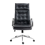 thumbnail of Chaise de bureau Sotira en cuir véritable Noir