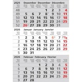 thumbnail of 3-Monats-Ersatzkalendarium für Edelstahlkalender, 3 Monate / Blatt, Wochenzählung,  am Kopf geleimt