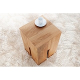 thumbnail of Licht-Erlebnisse Couchtisch ROLIA Holz Eiche massiv eckig 30x45x30cm Unikat Holzblock Hocker Ablage, II0/0/99
